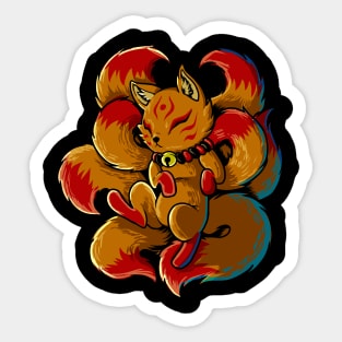 Japanese Yokai figure - Kawaii Kitsune Sticker